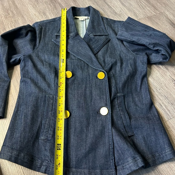 Coldwater Creek Dark Denim Jacket with Yellow Buttons - Picture 2 of 13